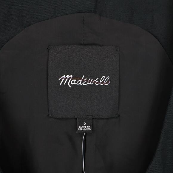 Madewell Scoopneck Cutaway Vest Drapey Twill True Black Size 0 NWT - Picture 4 of 8